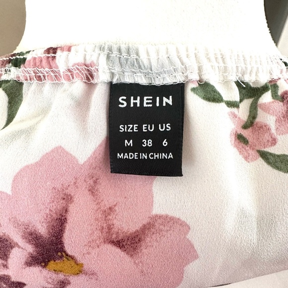 ☀️BNWOT Floral Print Frill Trim Off Shoulder Lantern Sleeve Blouse! - Picture 3 of 3